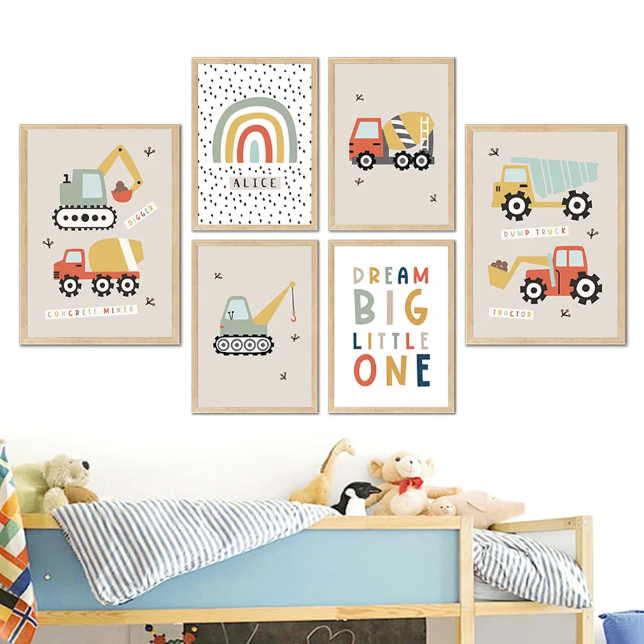 Heavy Equipment Background - Graafmachine Transport Dump Truck Regenboog Boho