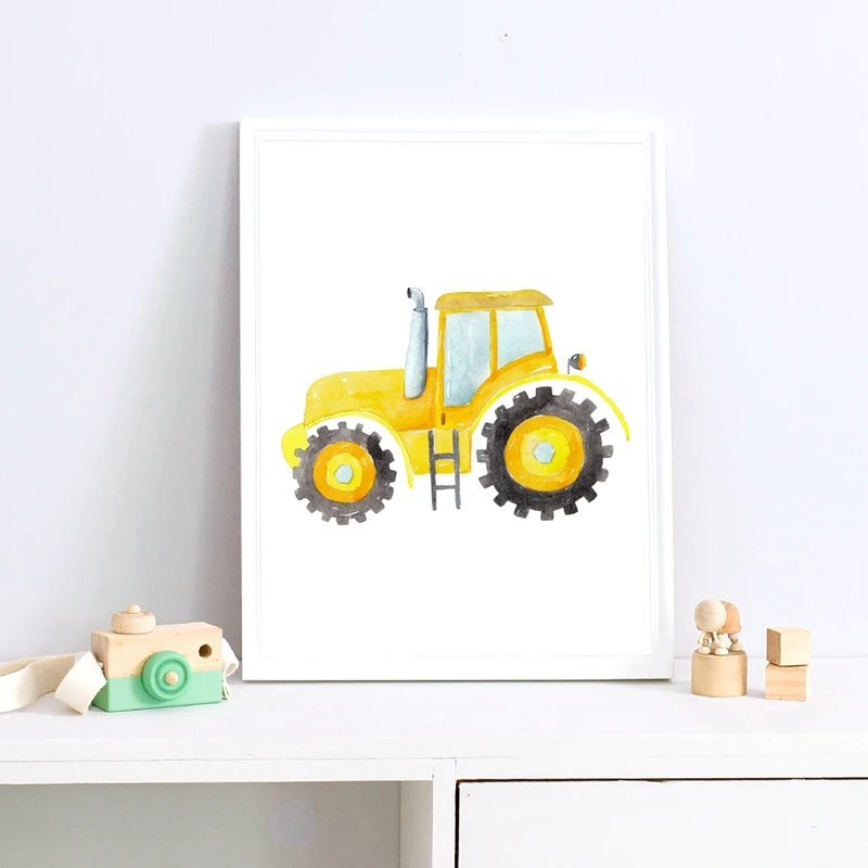 Bouwvoertuigen aquarel kinderk - Heavy Equipment Background recensie en prijs