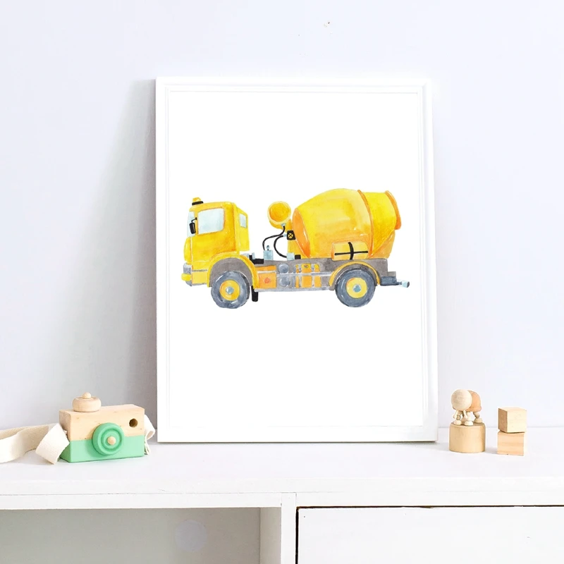 Bouwvoertuigen aquarel kinderk - Heavy Equipment Background recensie en prijs
