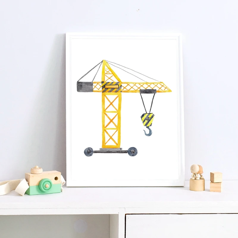 Bouwvoertuigen aquarel kinderk - Heavy Equipment Background recensie en prijs