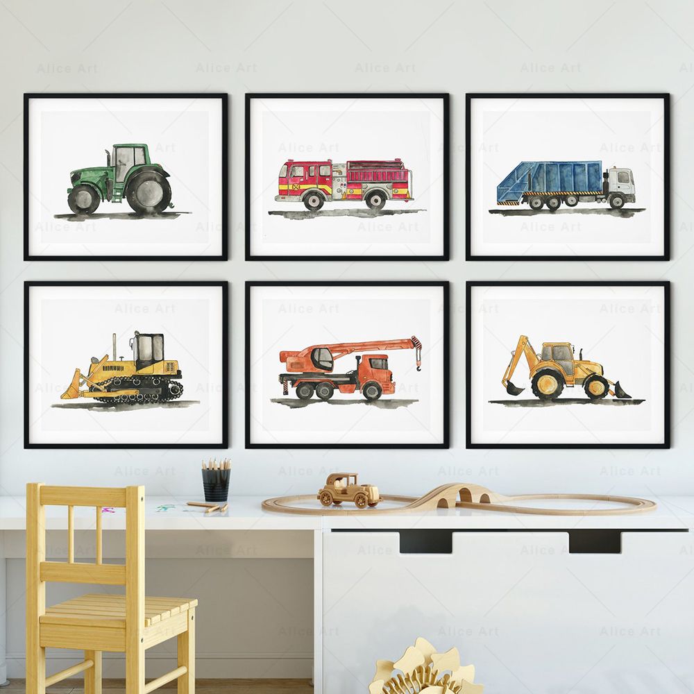 Aquarel Kind Speelgoed Auto Po - Heavy Equipment Background recensie en prijs