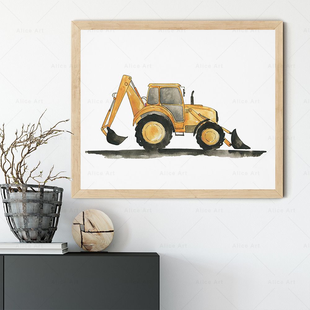 Aquarel Kind Speelgoed Auto Po - Heavy Equipment Background recensie en prijs