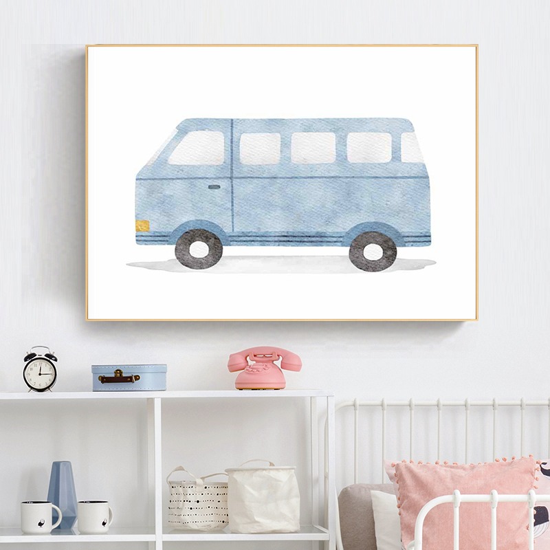 Aquarel Voertuigen Wall Art Bo - Heavy Equipment Background recensie en prijs