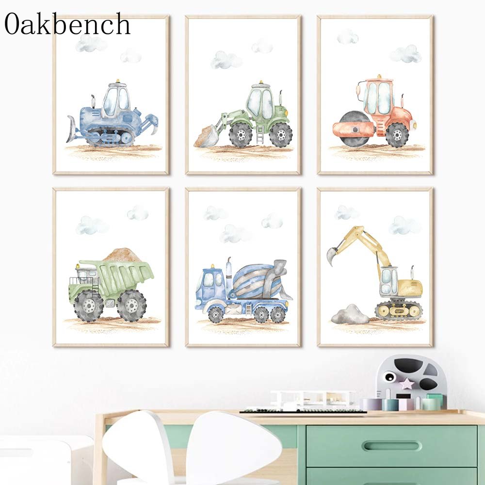 Speelgoedauto's Canvas Poster  - Heavy Equipment Background recensie en prijs