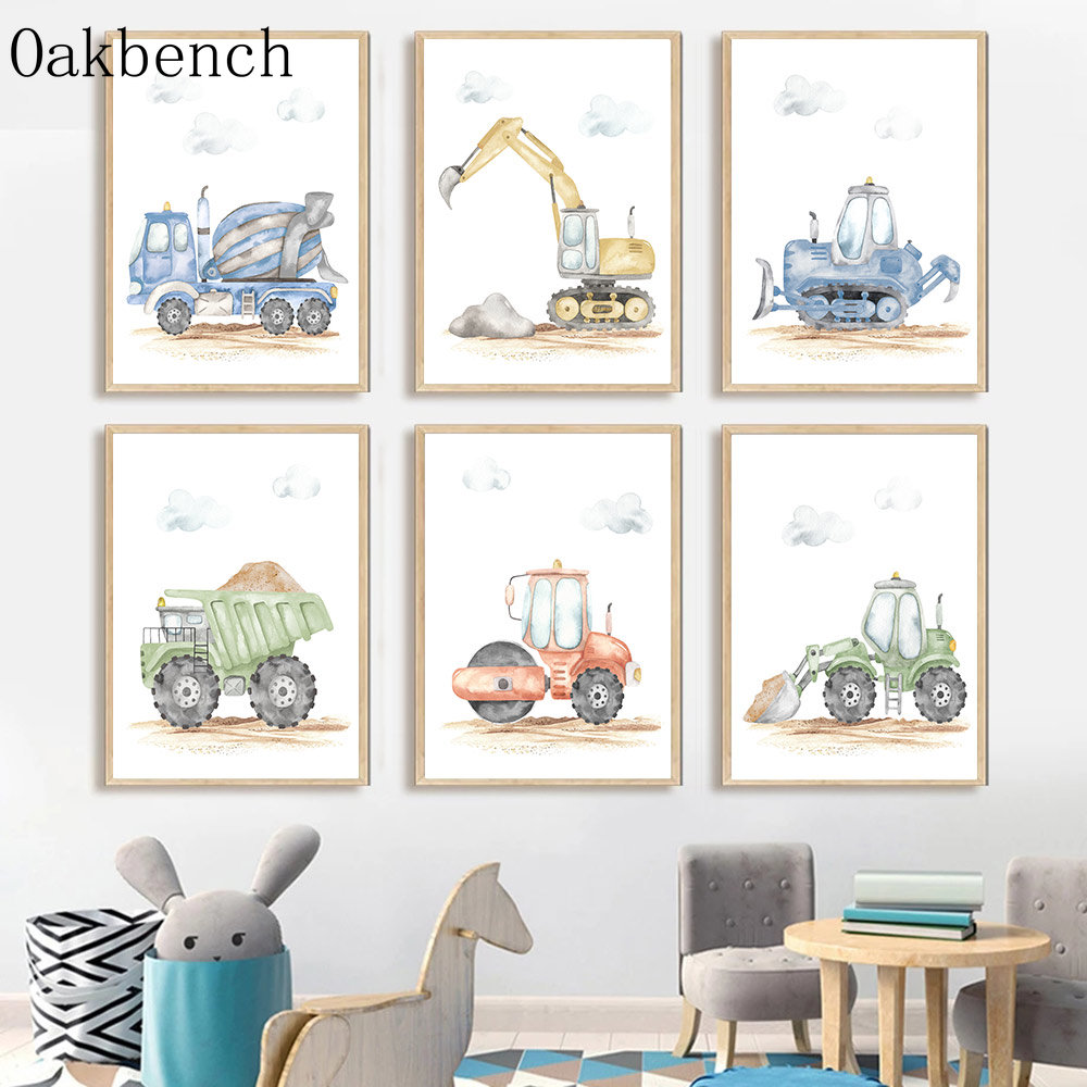 Speelgoedauto's Canvas Poster  - Heavy Equipment Background recensie en prijs