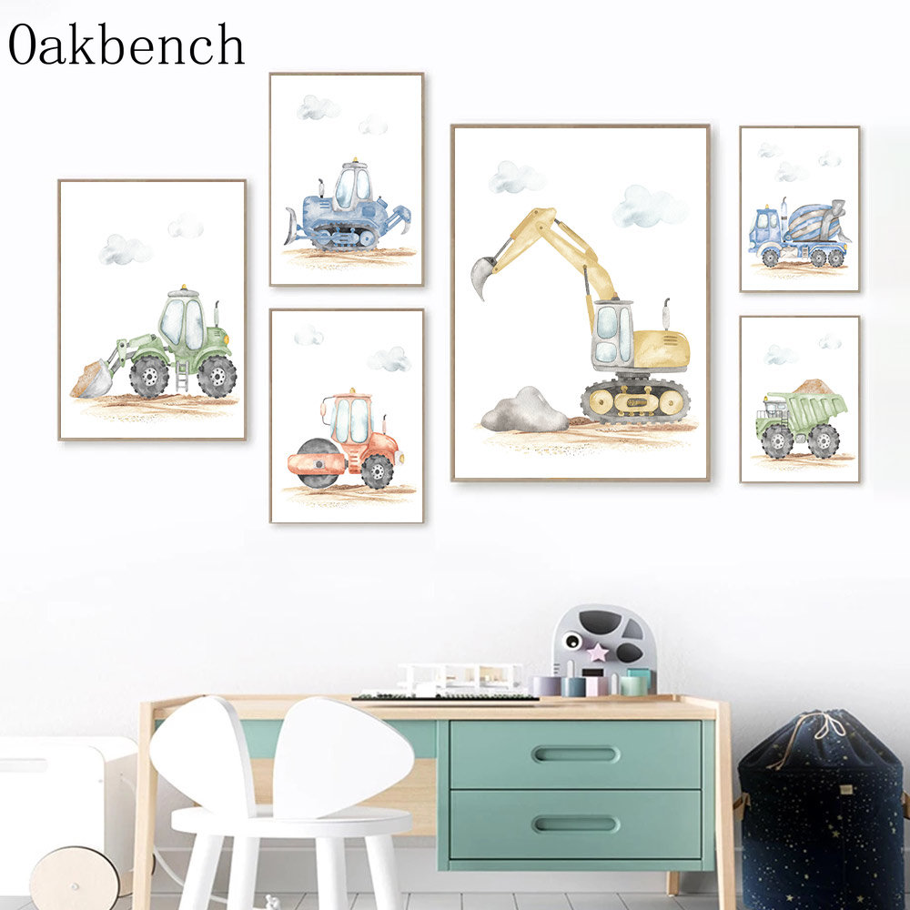 Speelgoedauto's Canvas Poster  - Heavy Equipment Background recensie en prijs
