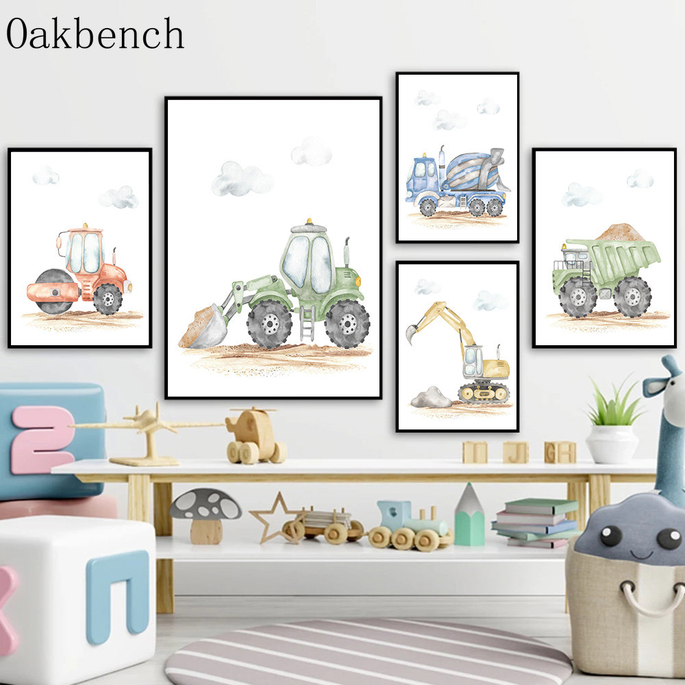 Speelgoedauto's Canvas Poster  - Heavy Equipment Background recensie en prijs