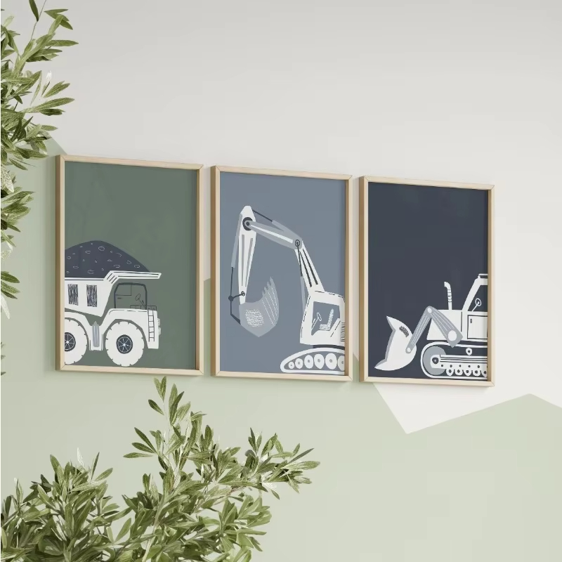 Moderne Cartoon Bouwvoertuigen - Heavy Equipment Background recensie en prijs