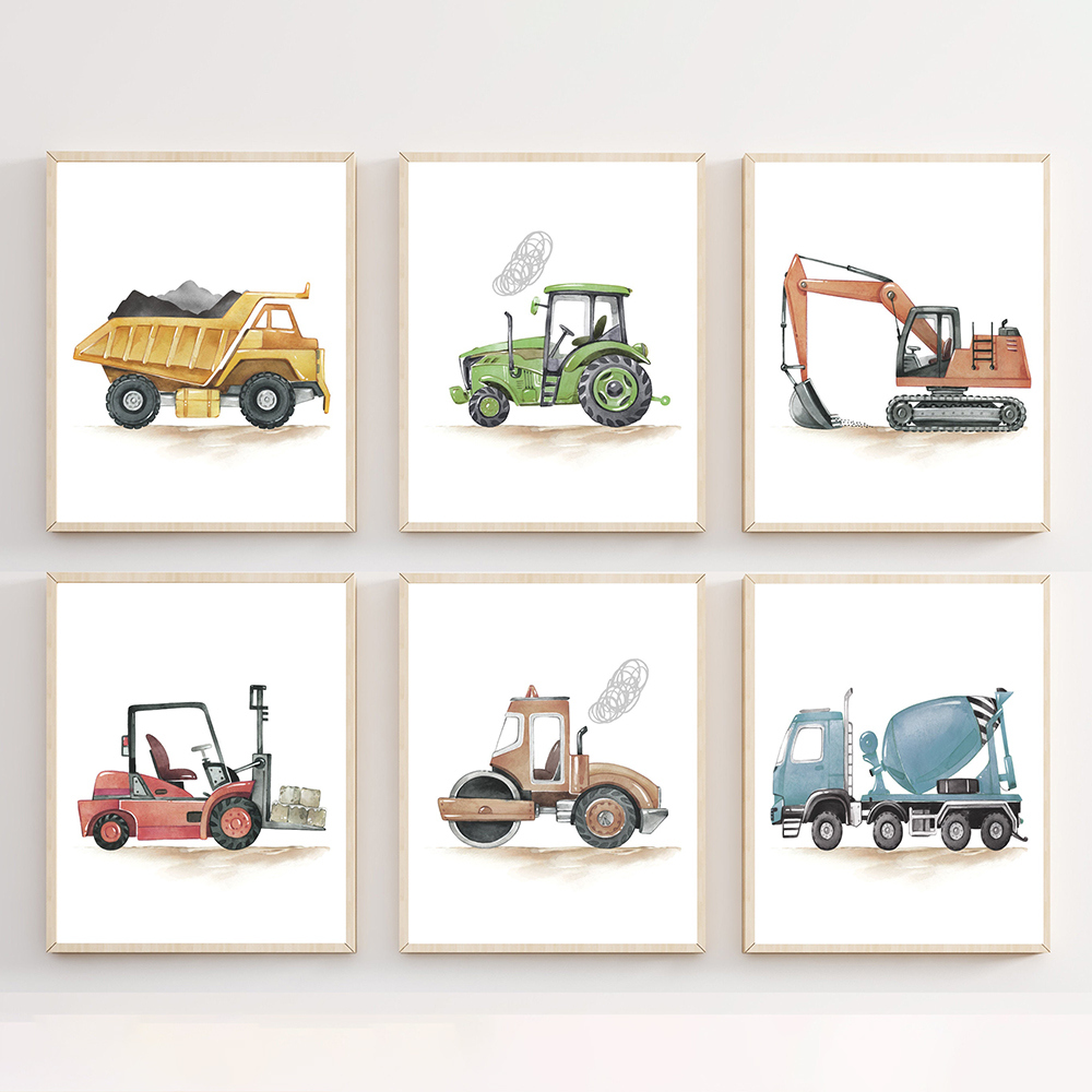 Bouwvoertuig prints canvas sch - Heavy Equipment Background recensie en prijs