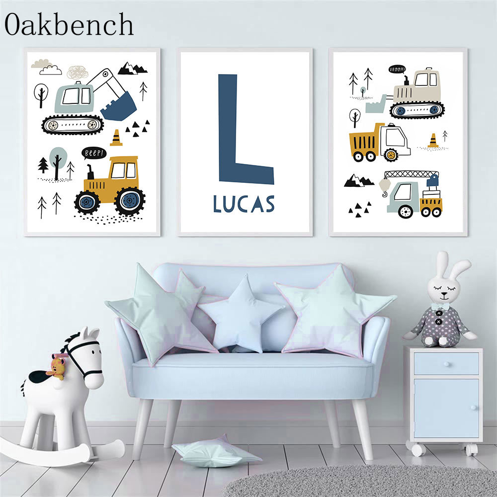 Custom Naam Poster Graafmachin - Heavy Equipment Background recensie en prijs